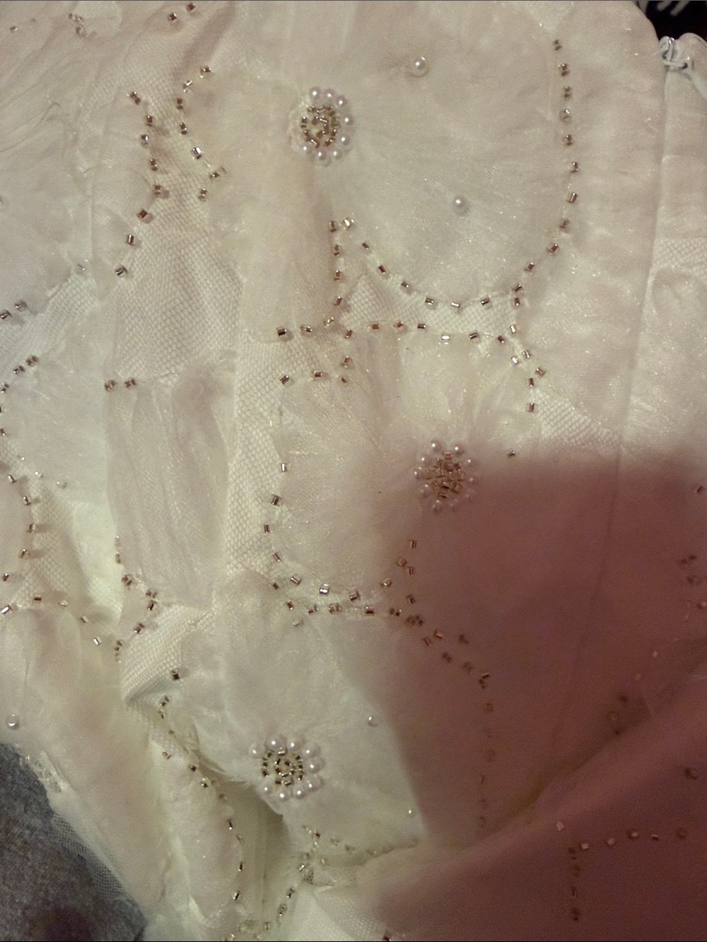 NWT Sam Edelman White Floral Lace Beaded Mini Dress - Picture 4 of 4